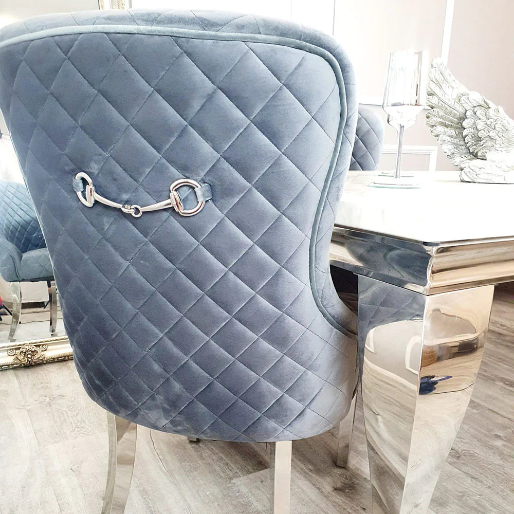 Kate Dining Chair ALL COLOURS with Chrome Clasp & Quilted Back