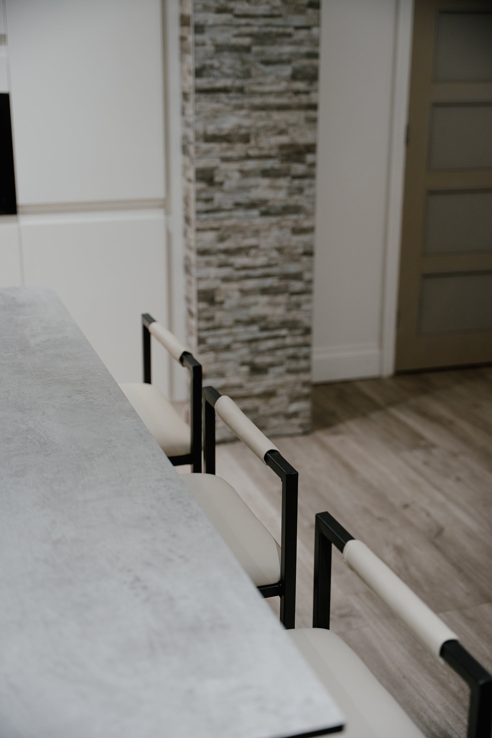 Kensington Cream Leather with Black Legs Barstool