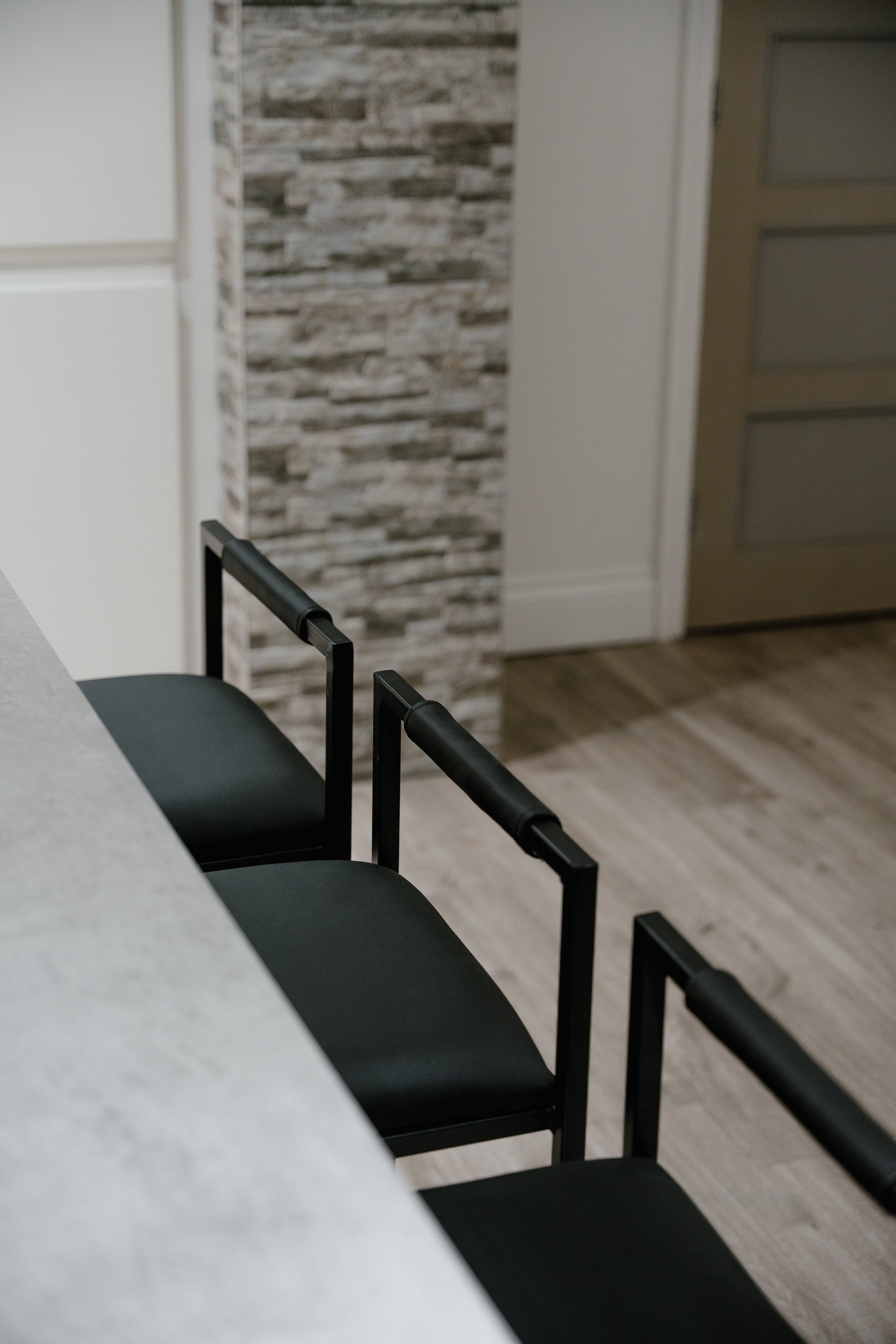 Kensington Black Leather with Black Legs Barstool