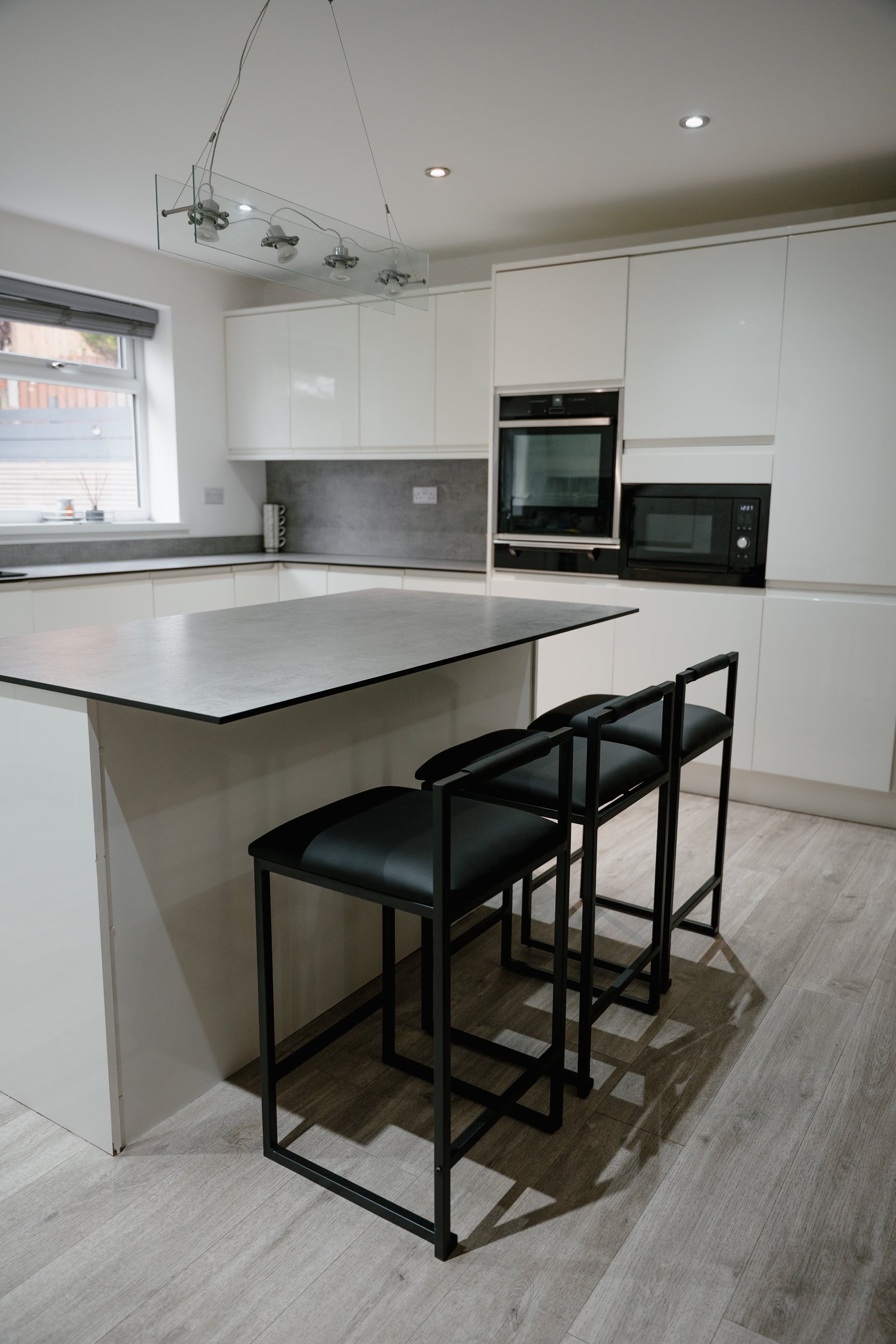 Kensington Black Leather with Black Legs Barstool