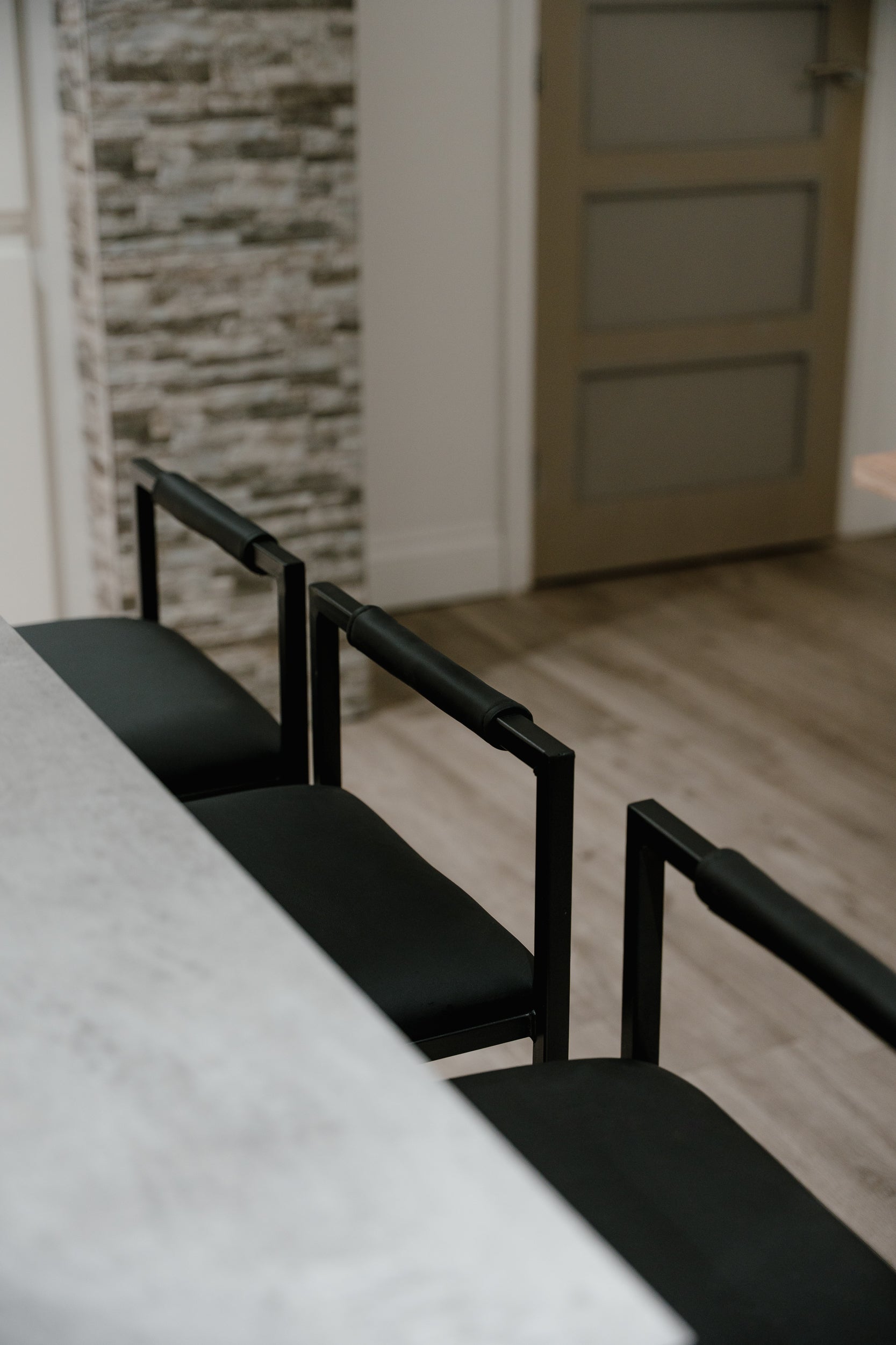 Kensington Black Leather with Black Legs Barstool