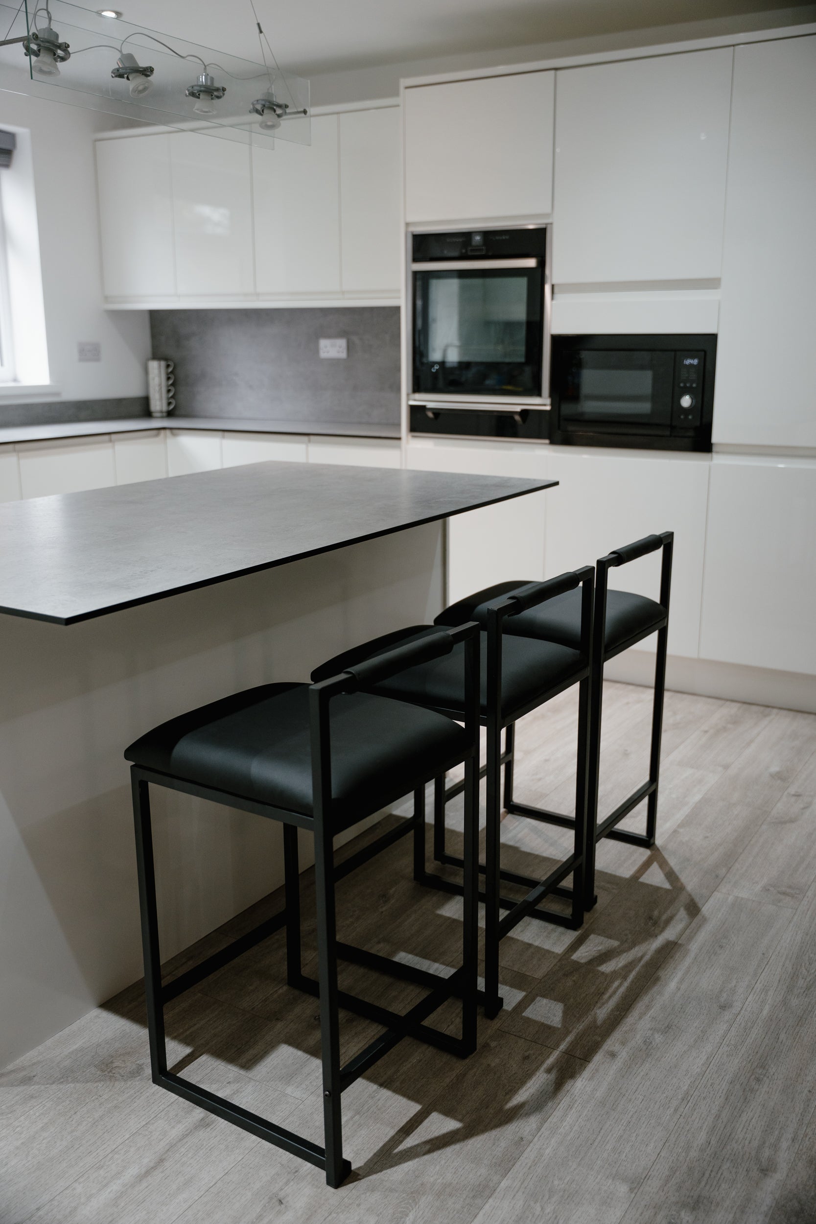 Kensington Black Leather with Black Legs Barstool