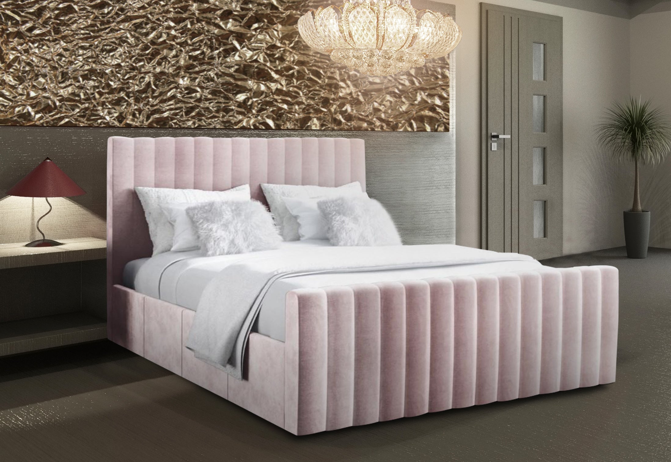 The Bespoke Sadie Bed- Fully Customisable with Storage Options- Velvet Monaco Range