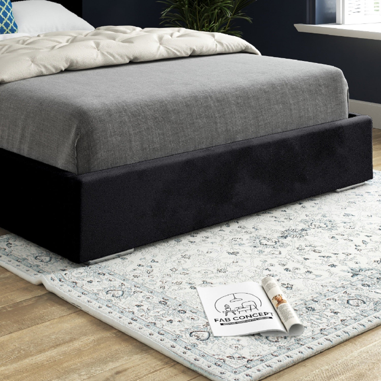 Niama Upholstered Soft Velvet Bed Frame