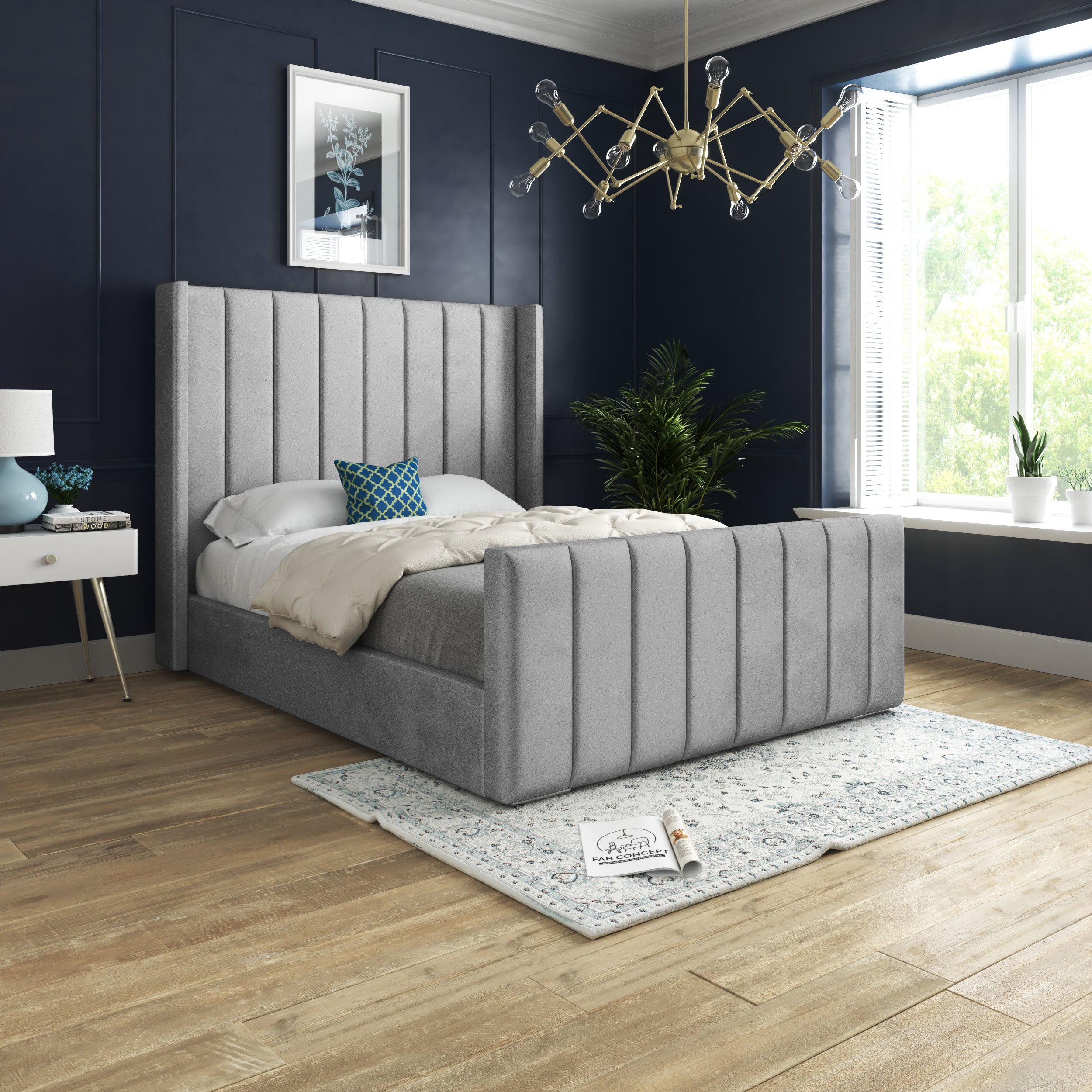 The Bespoke Alexa Bed- Fully Customisable with Storage Options- Velvet Monaco Range