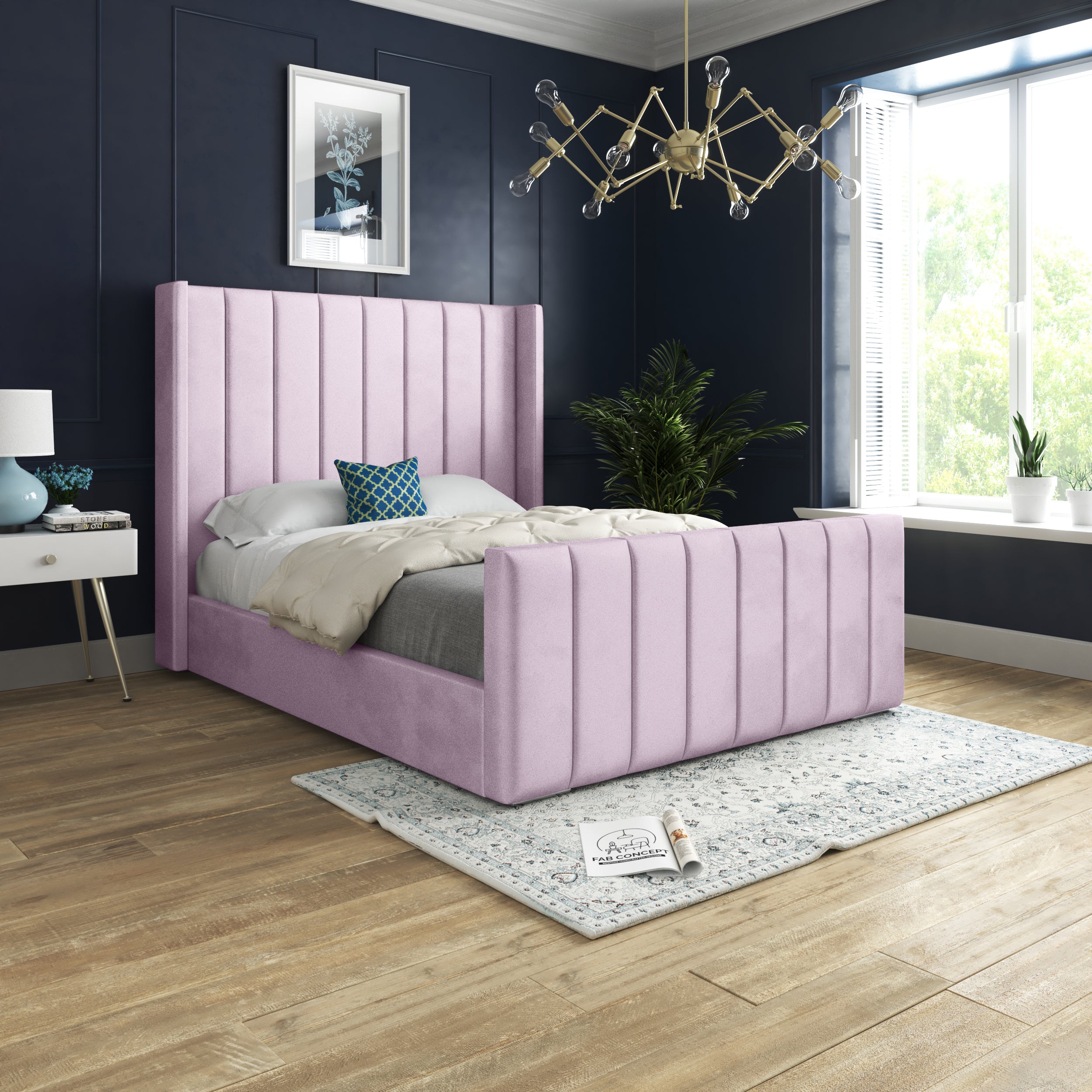 The Bespoke Alexa Bed- Fully Customisable with Storage Options- Velvet Monaco Range