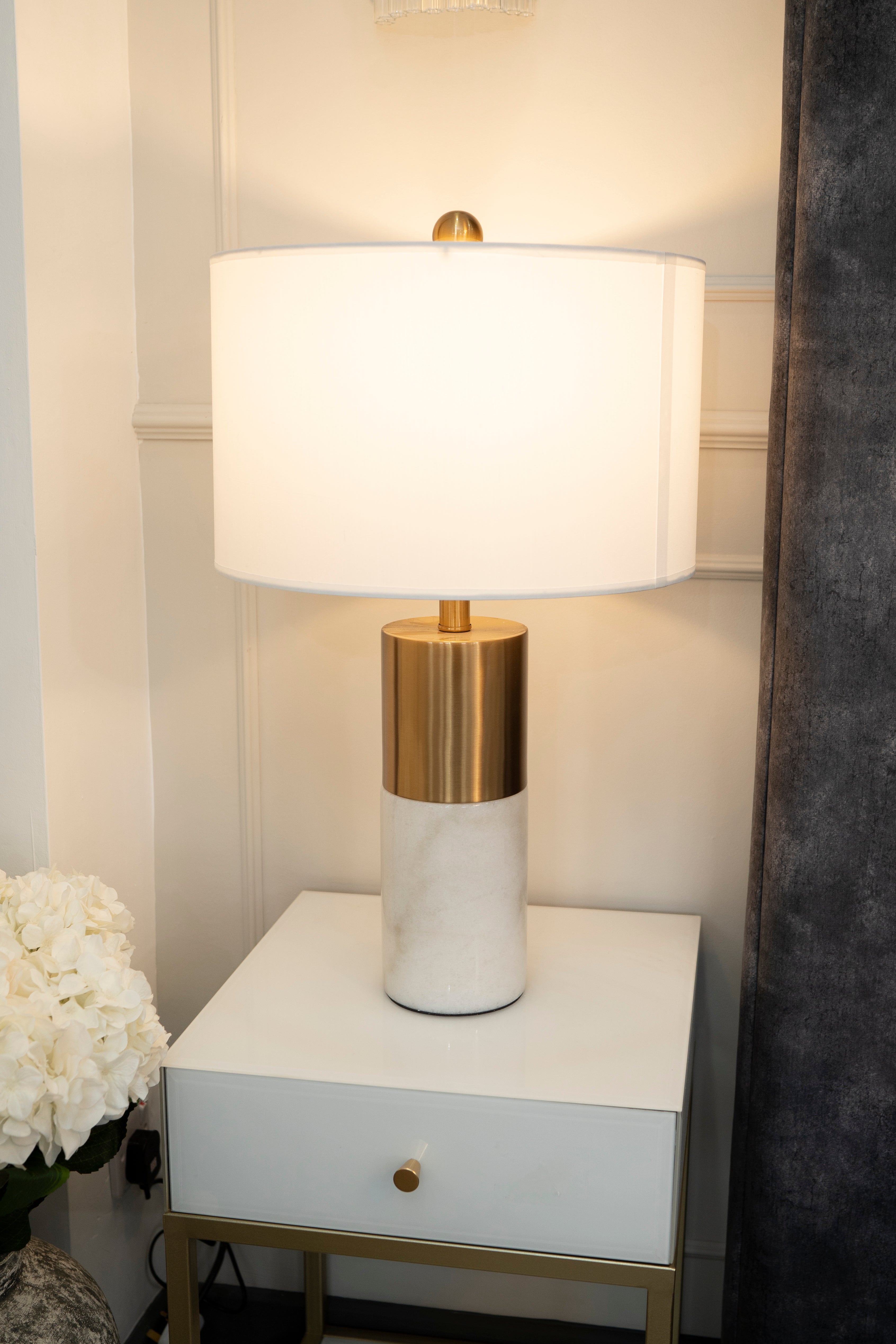 Dubai White & Gold Table Lamp