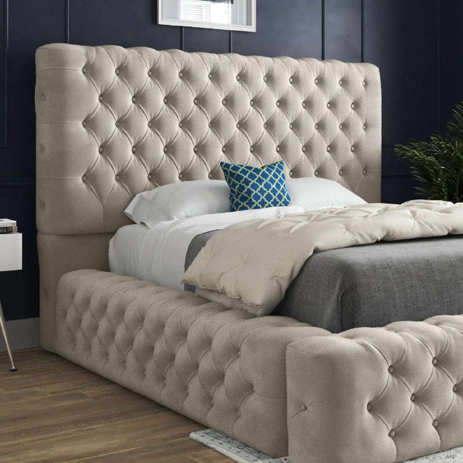 Donlon Pleated Upholstery Bed Frame