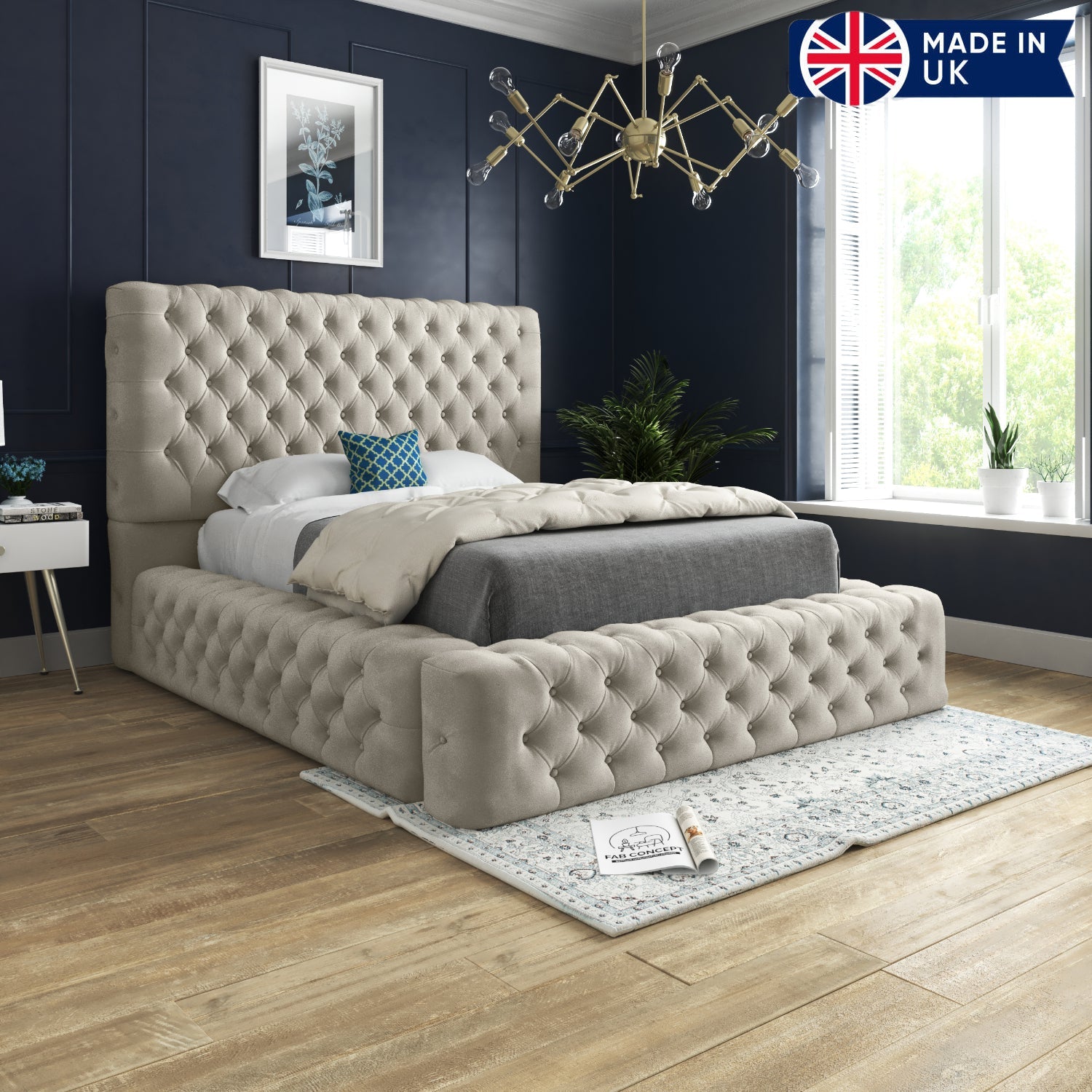 Donlon Pleated Upholstery Bed Frame