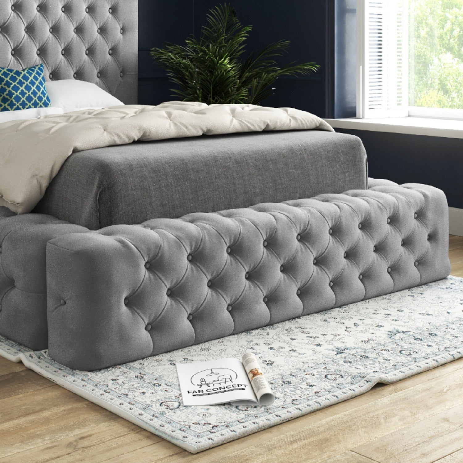 Donlon Pleated Upholstery Bed Frame