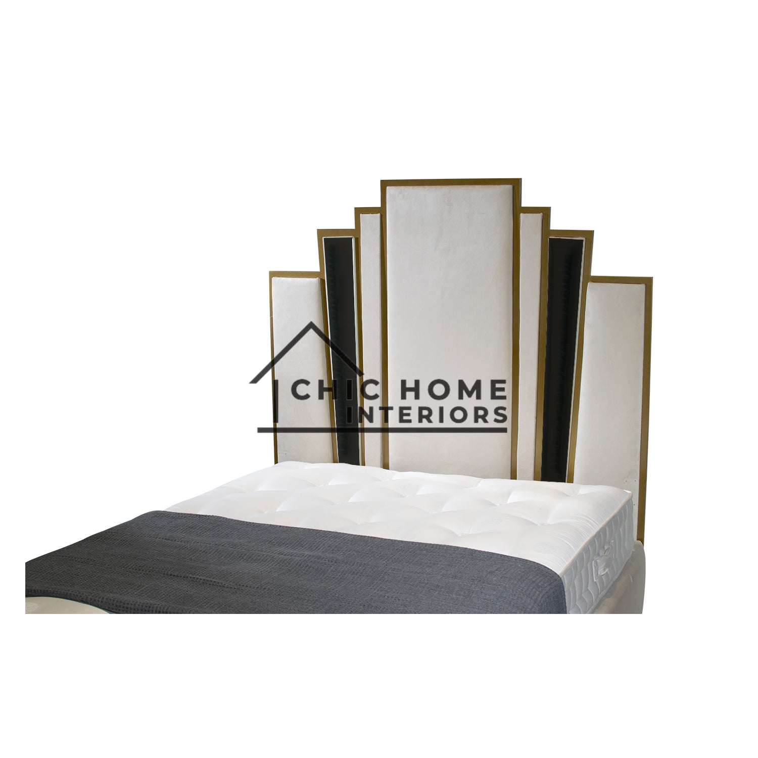 The Bespoke Mary-Kate Bed Gold Mirrored- Fully Customisable with Storage Options- Luxe Metal Range