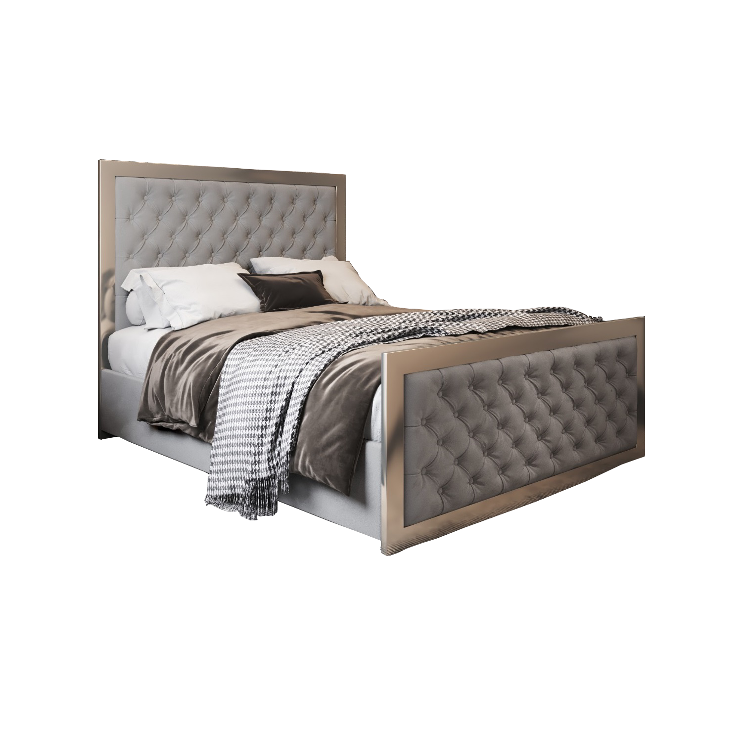 Letisha Upholstered Soft Velvet Metal Bed Frame