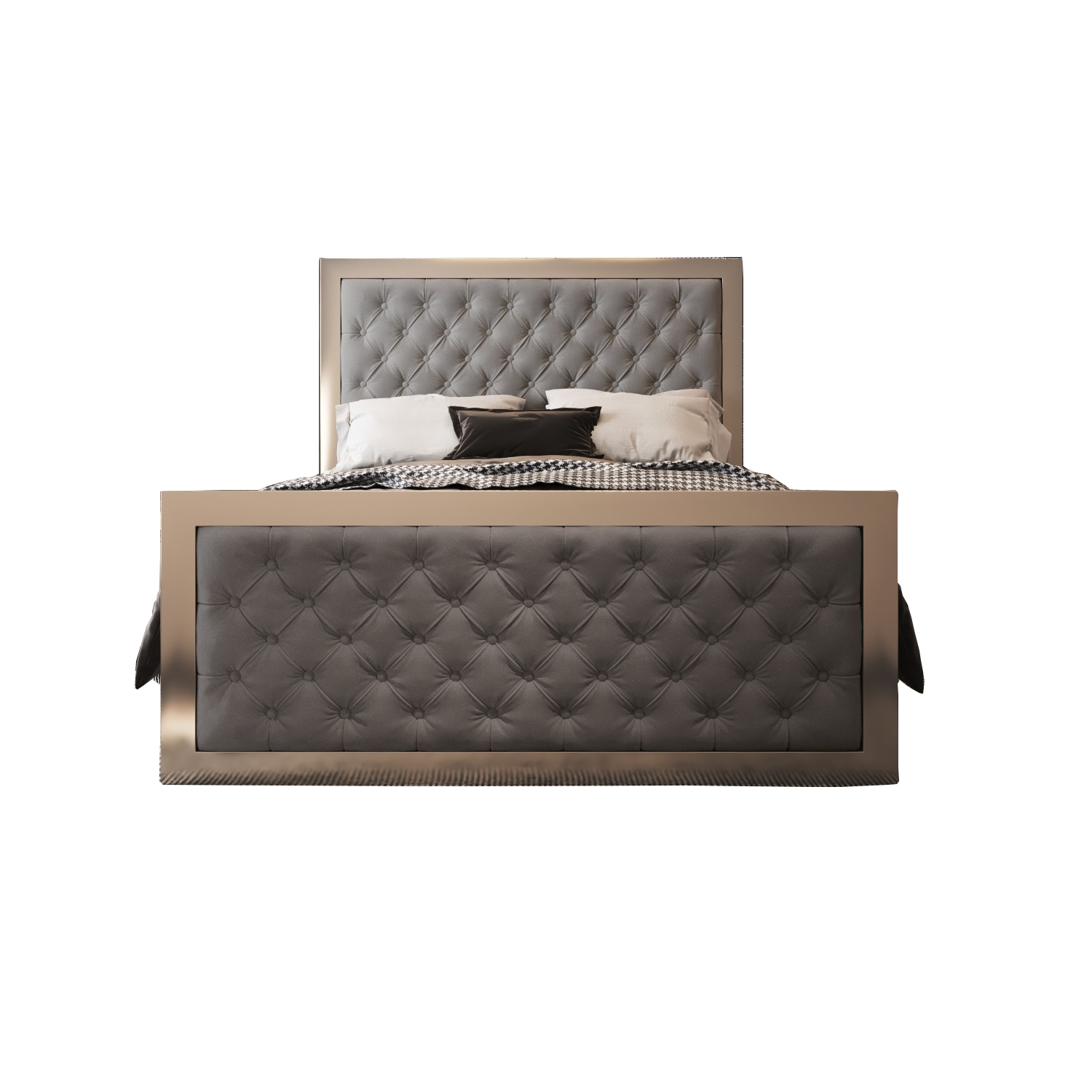 Letisha Upholstered Soft Velvet Metal Bed Frame