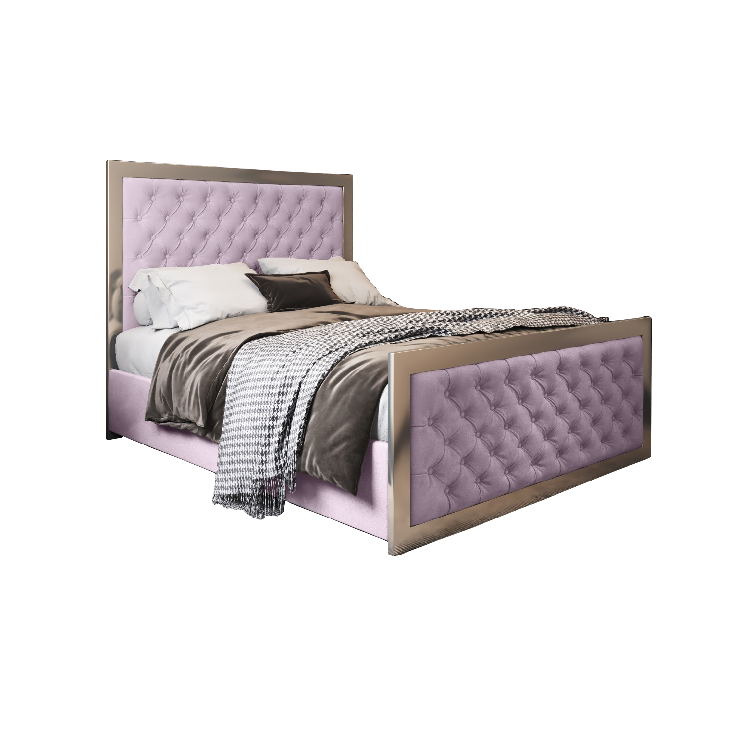 Letisha Upholstered Soft Velvet Metal Bed Frame