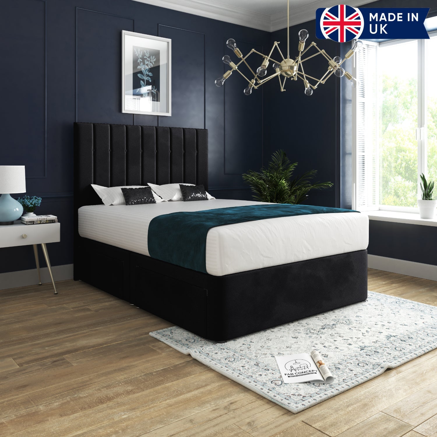 Batholo Upholstered Soft Velvet Bed Frame