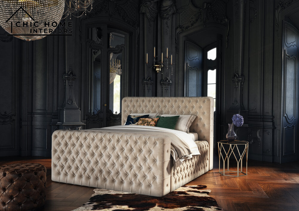 The Bespoke Shay Bed- Fully Customisable with Storage Options- Velvet Monaco Range