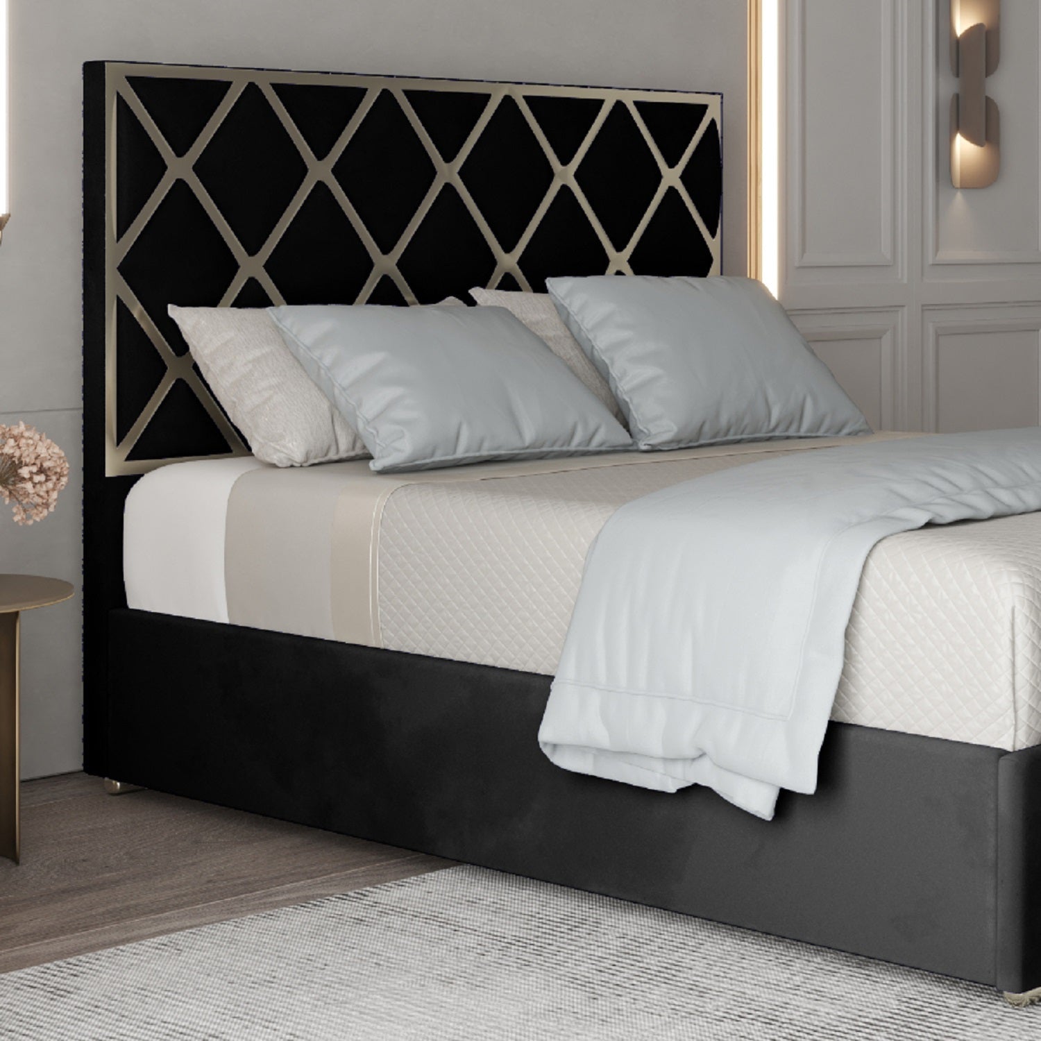 Madgline Upholstered Soft Velvet Metal Bed Frame