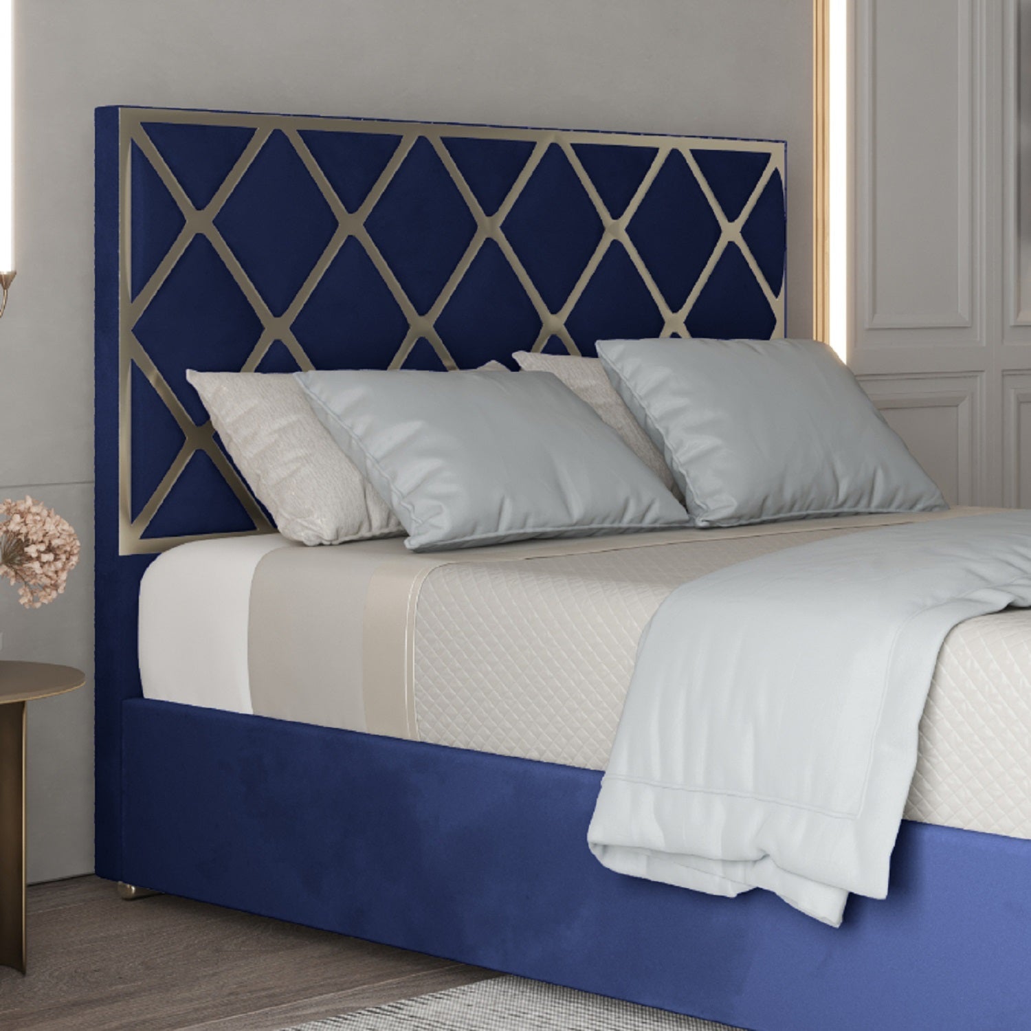 Madgline Upholstered Soft Velvet Metal Bed Frame