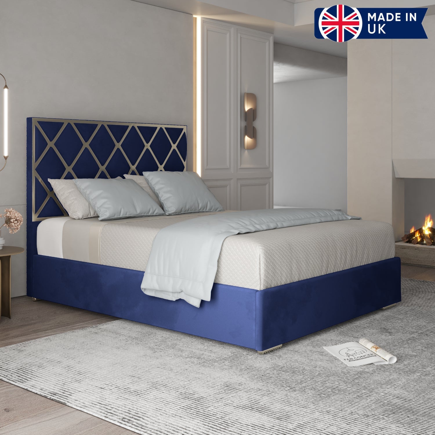 Madgline Upholstered Soft Velvet Metal Bed Frame