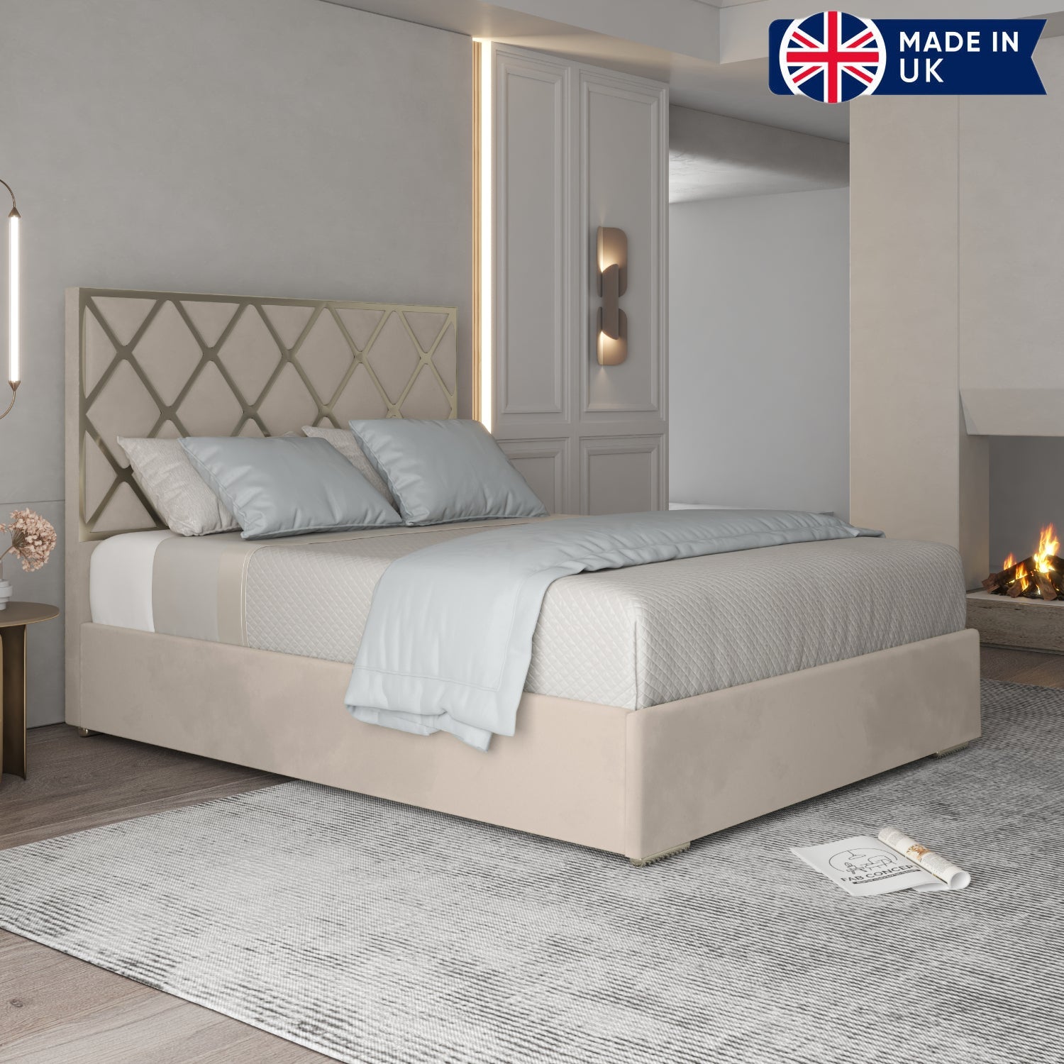 Madgline Upholstered Soft Velvet Metal Bed Frame