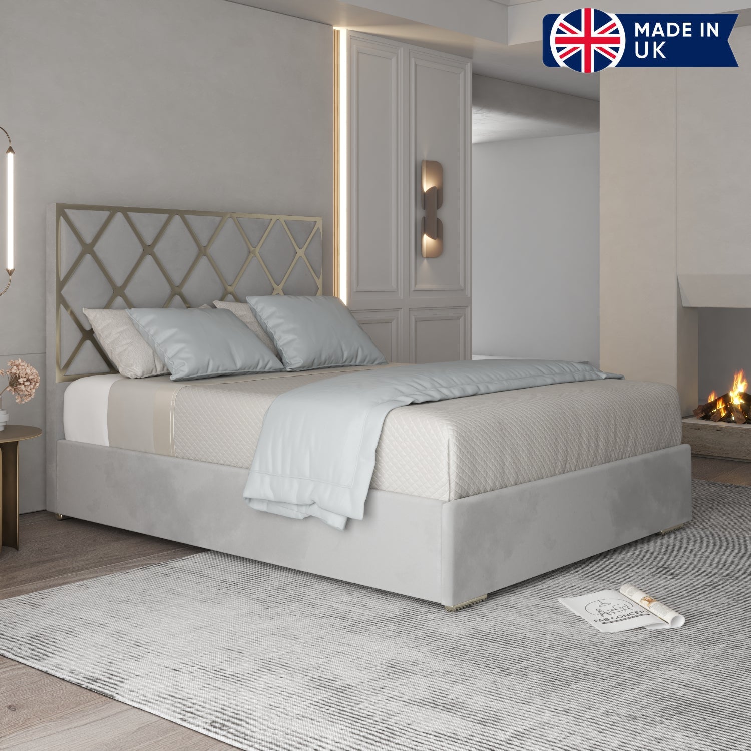 Madgline Upholstered Soft Velvet Metal Bed Frame