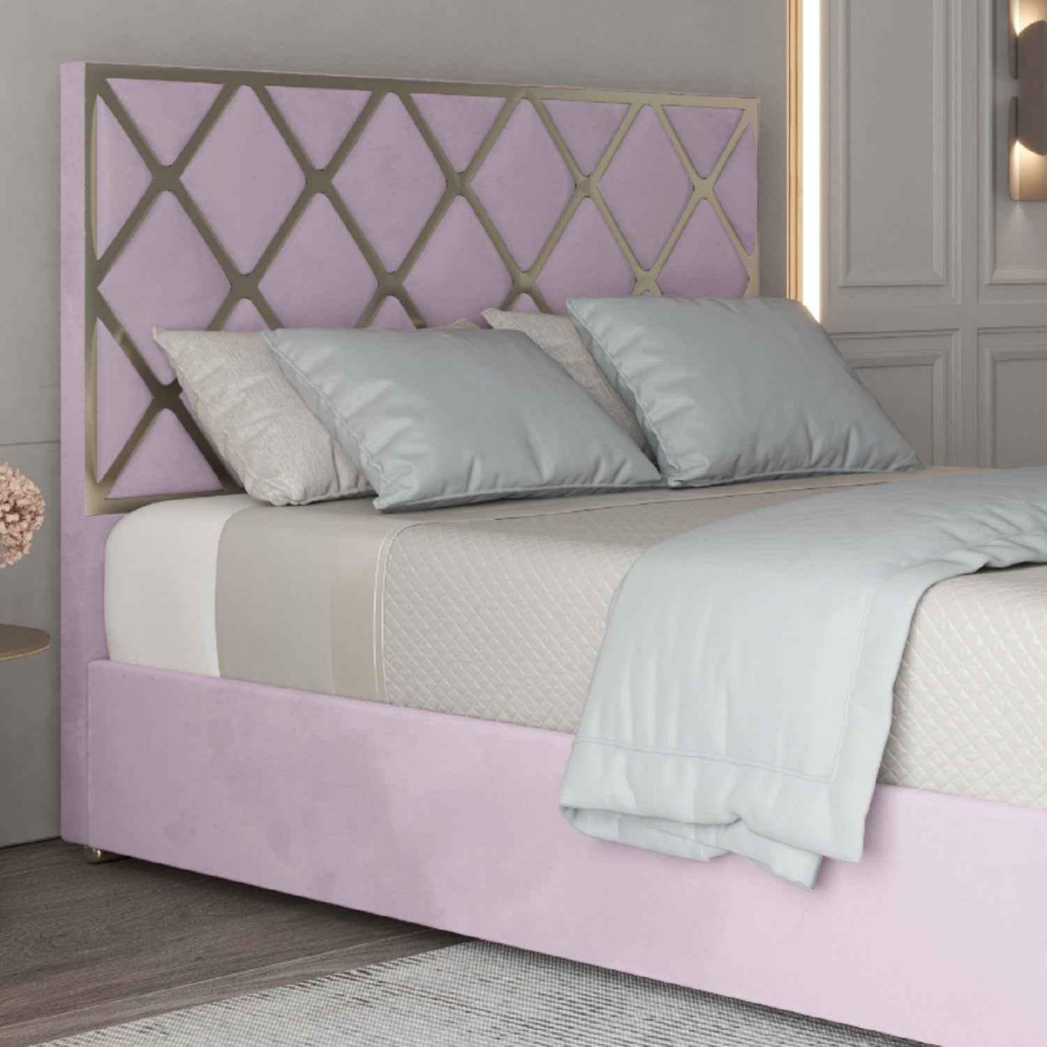 Madgline Upholstered Soft Velvet Metal Bed Frame