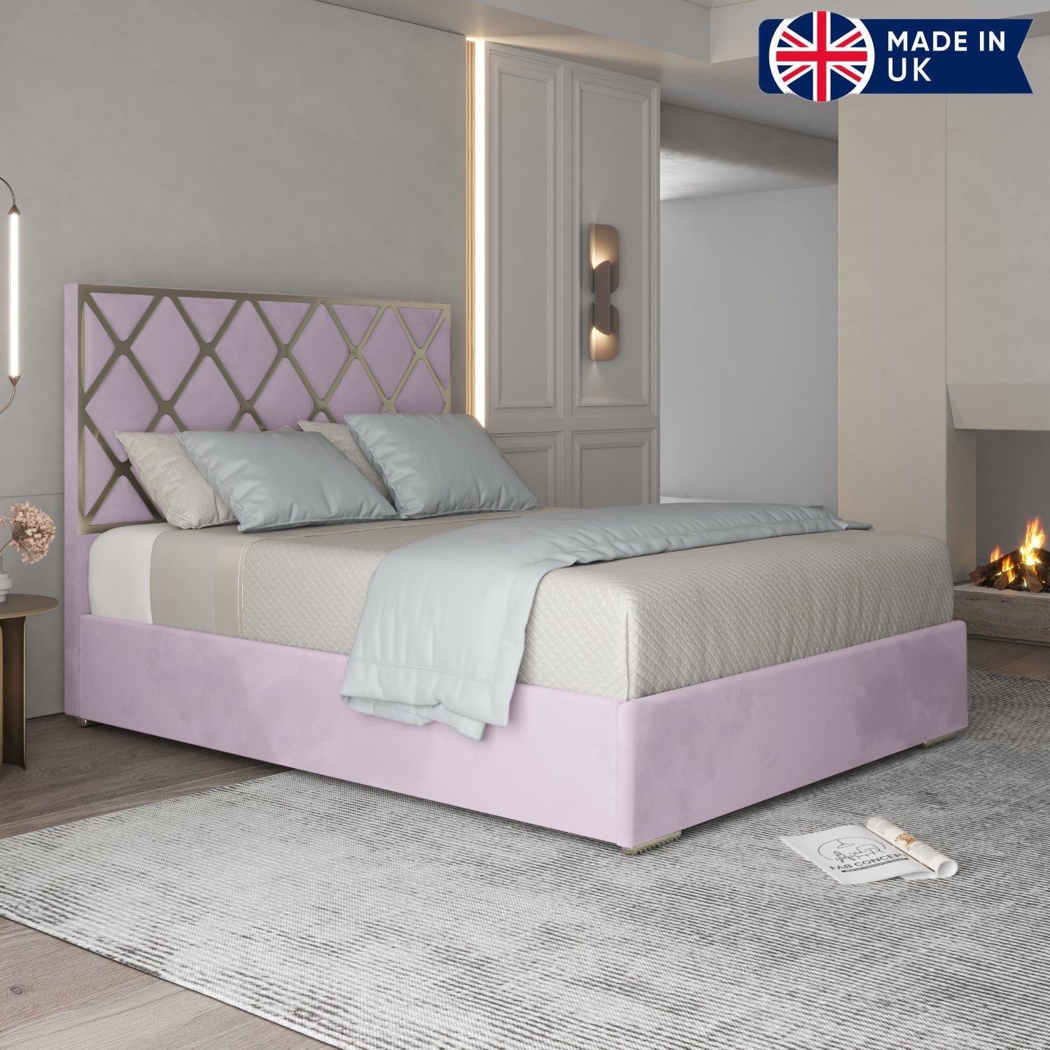 Madgline Upholstered Soft Velvet Metal Bed Frame