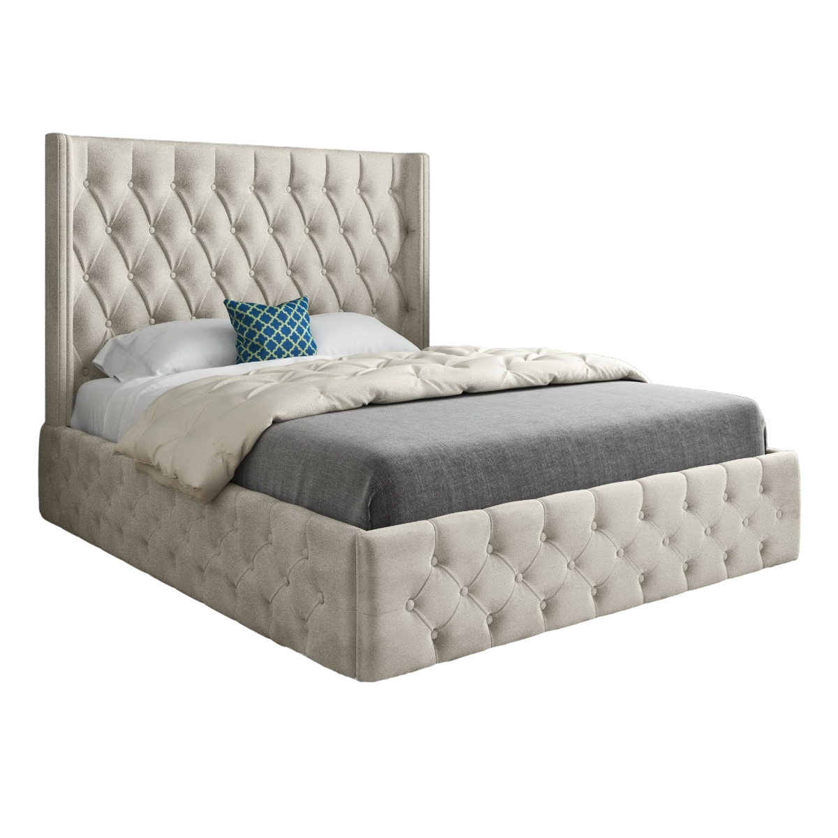 Macclenny Straight Winged Upholstered Soft Velvet Bed Frame
