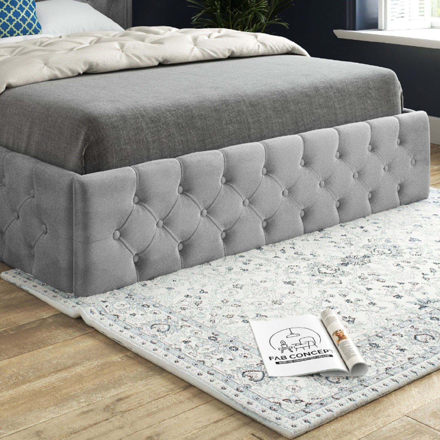 Macclenny Straight Winged Upholstered Soft Velvet Bed Frame