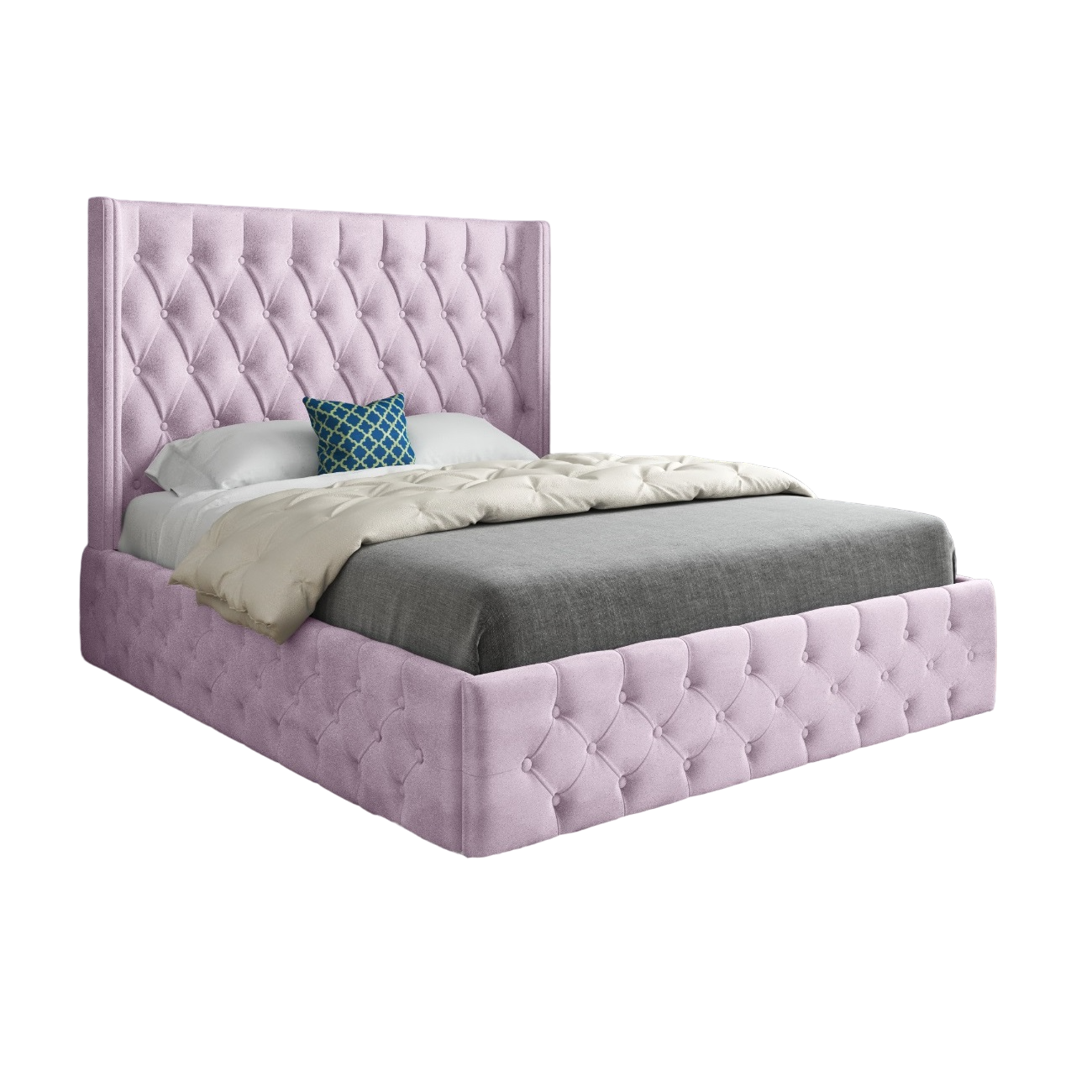 Macclenny Straight Winged Upholstered Soft Velvet Bed Frame