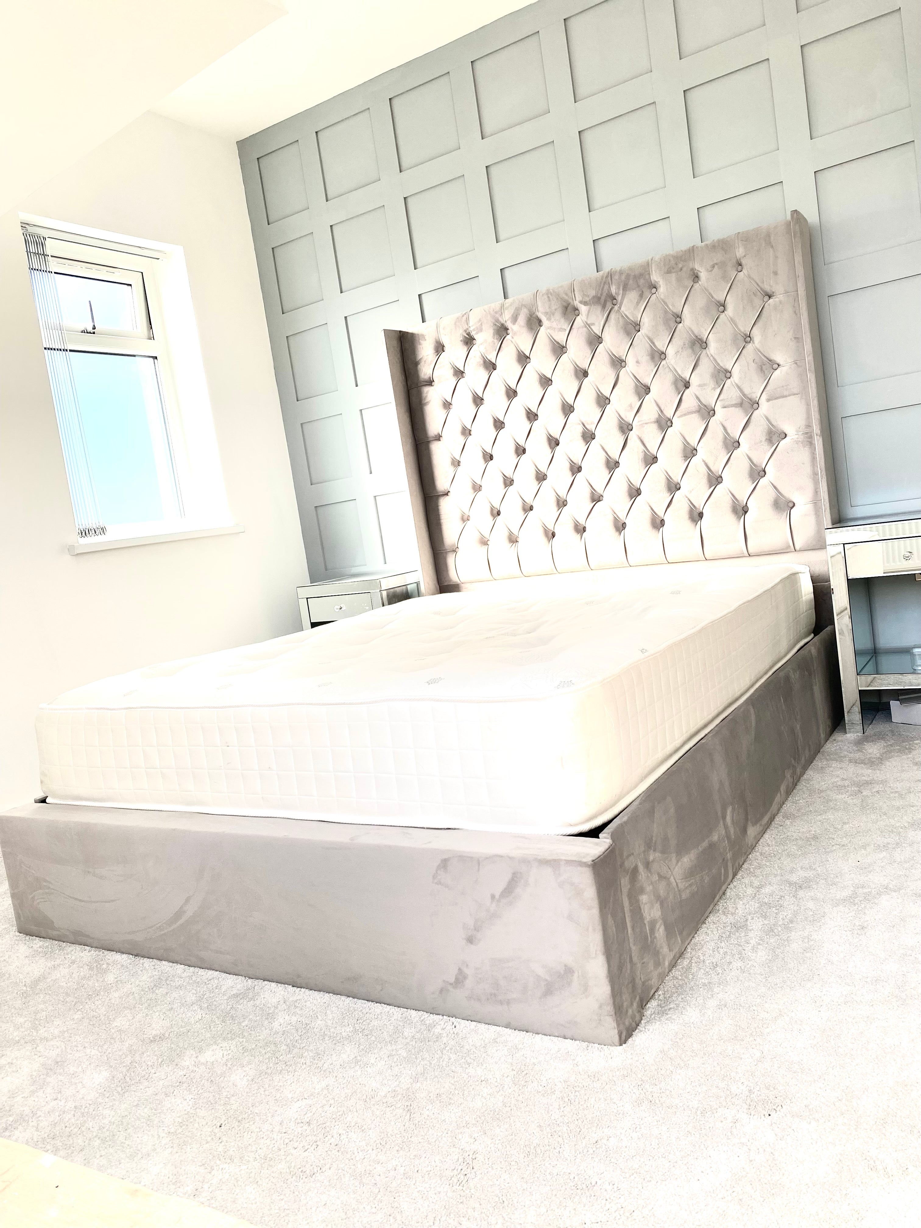 The Bespoke Chesterfield Wing Bed-Fully Customisable with Storage Opti ...