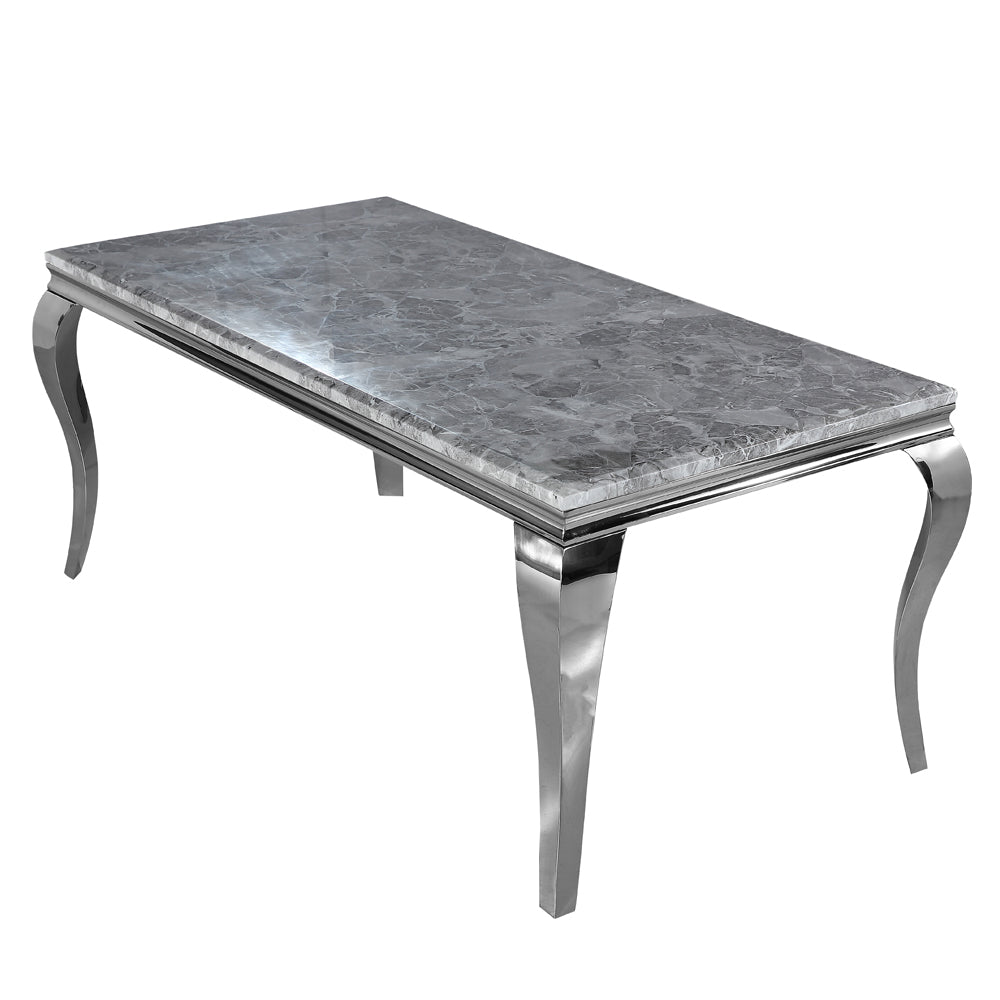 Louis Dining Table in Chrome